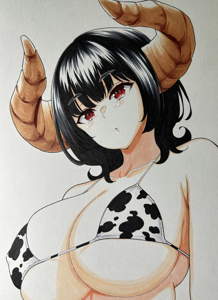 美乃さんの牛柄ビキニ　サイン色紙