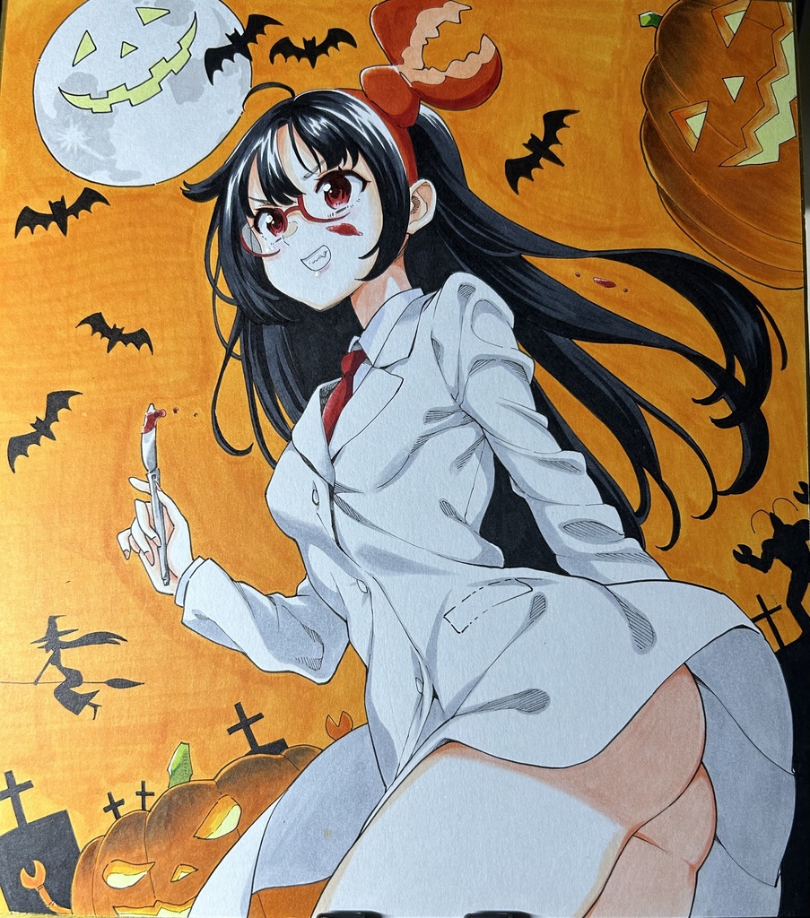 シュリンプキングダム　恐怖のハロウィン色紙