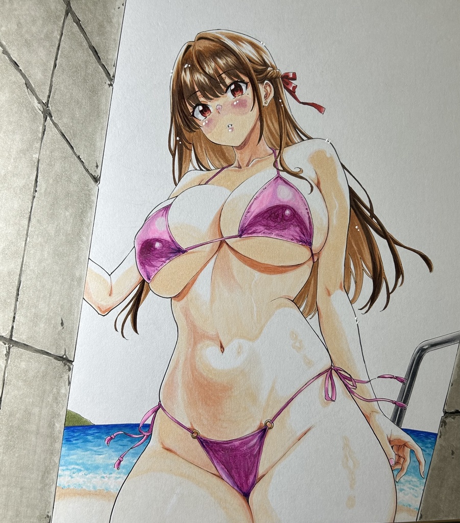 ビキニ双葉（背景付き）