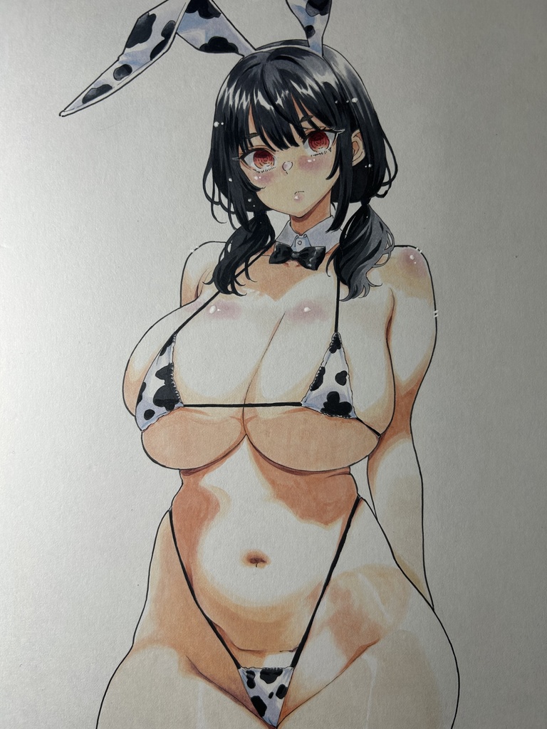 牛柄ビキニの美乃さん（ツノoff催眠ver）