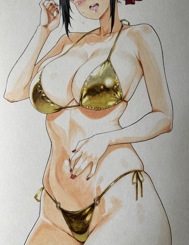 イメチェン双葉、金ビキニ