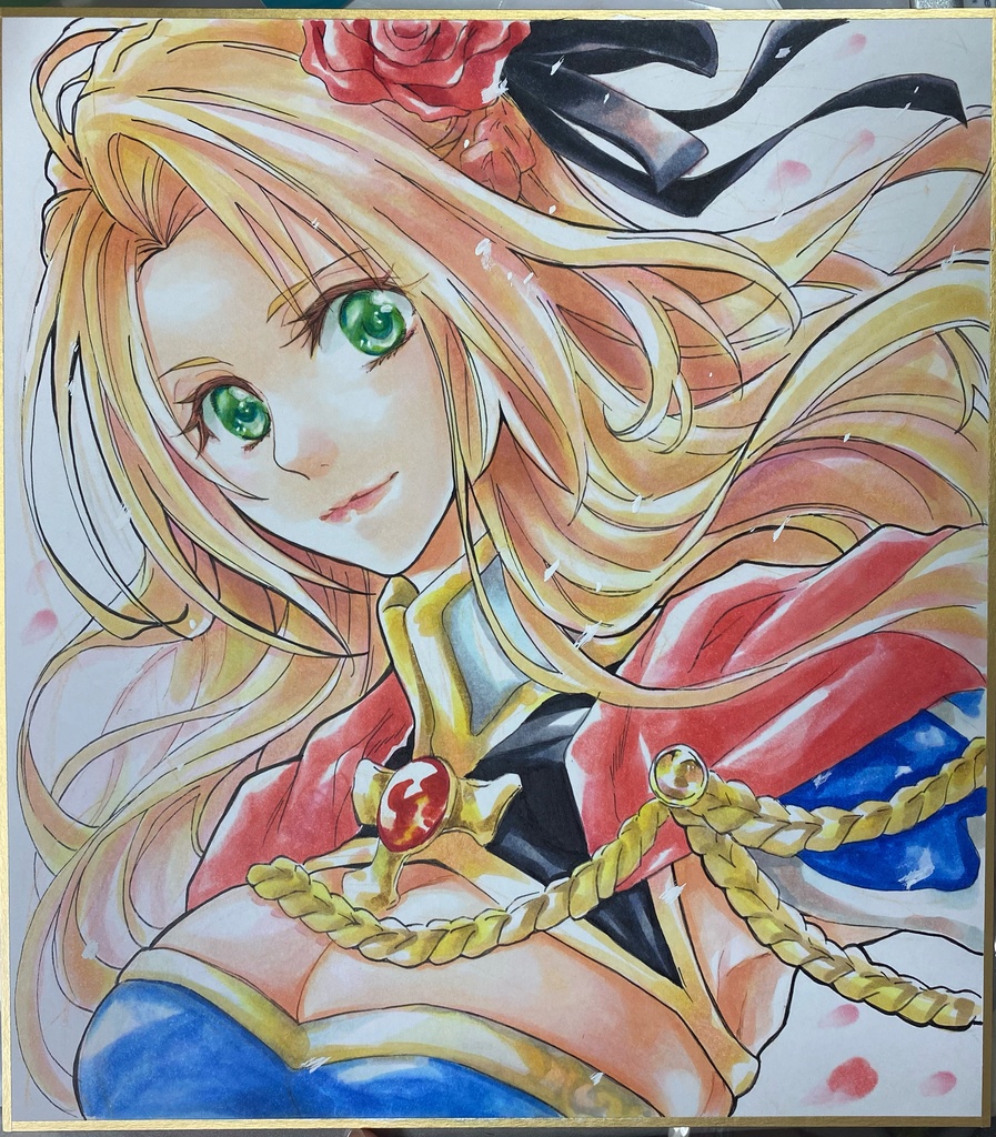 直筆イラスト 色紙 オリジナルC