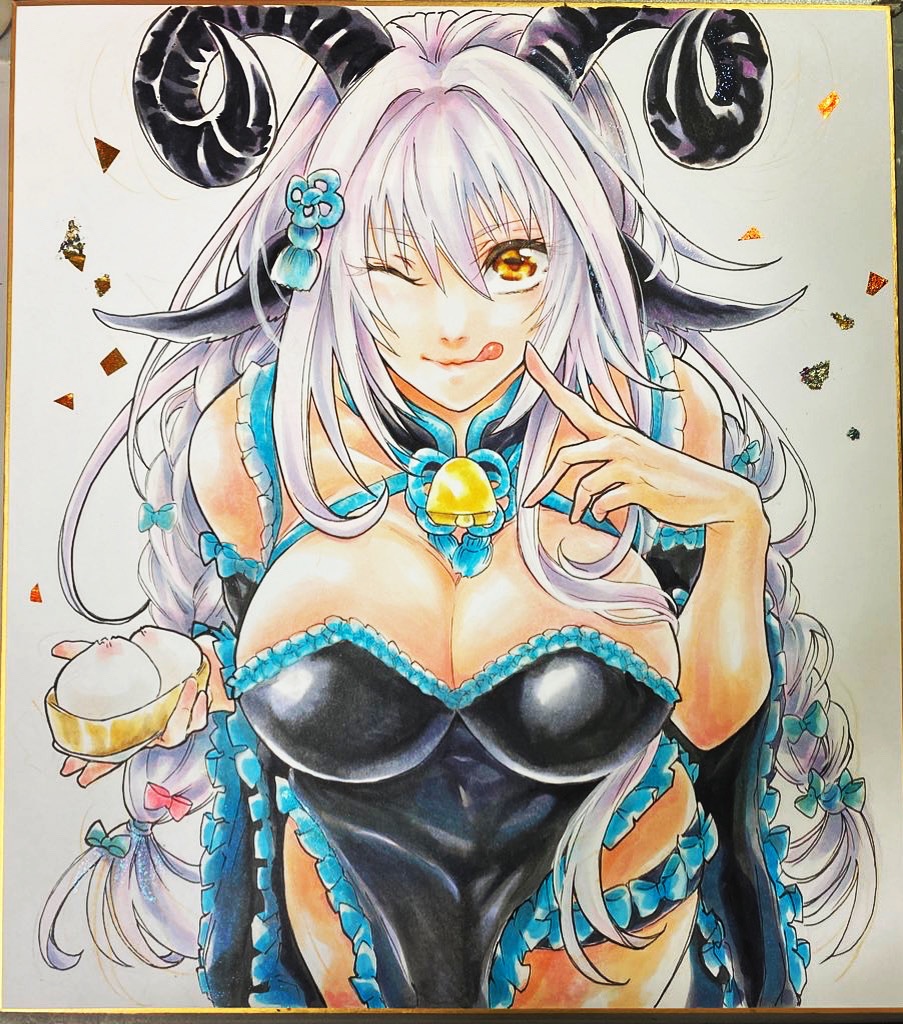 直筆イラスト 色紙 オリジナルA