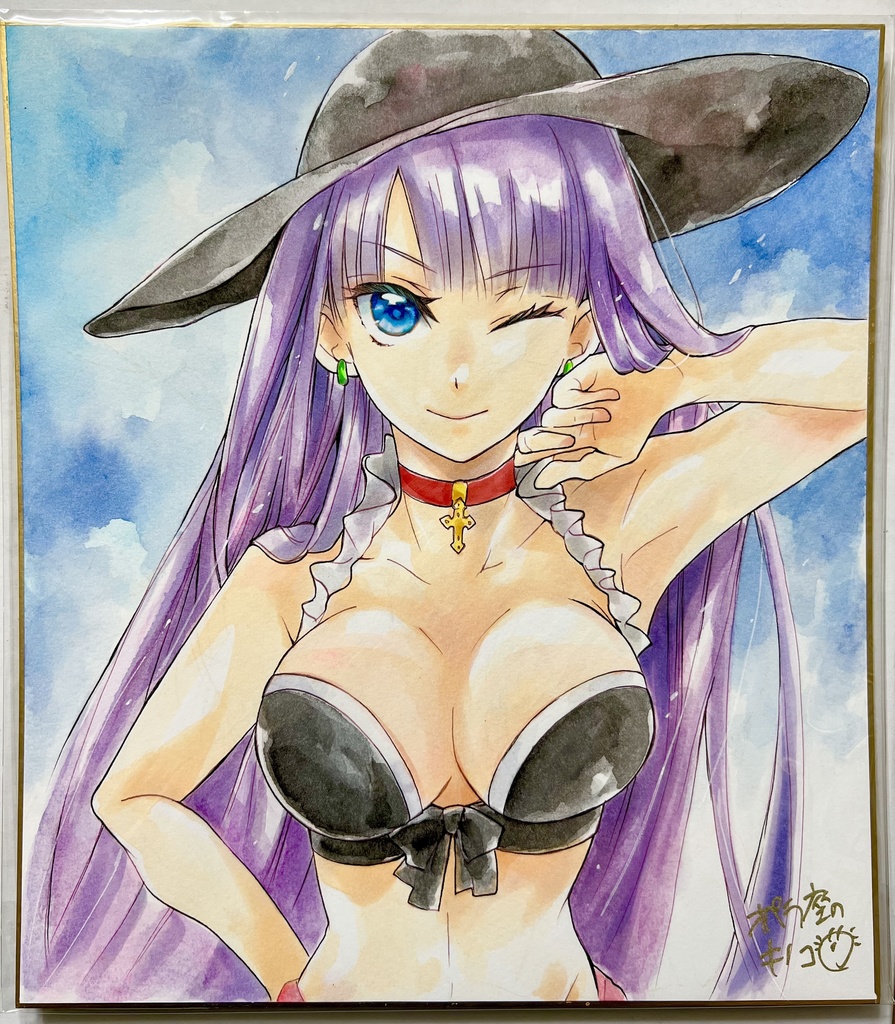 直筆原画大色紙_fgo 水着マルタ