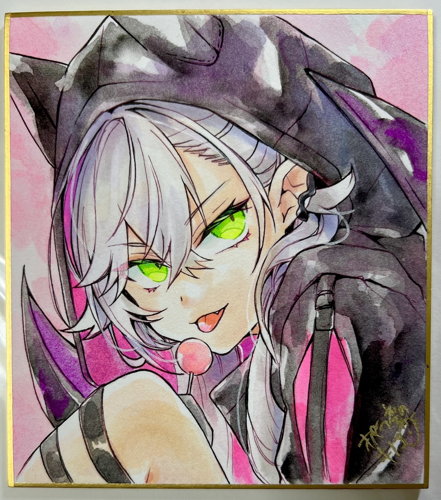 直筆原画小色紙_fgo リリス 1臨①