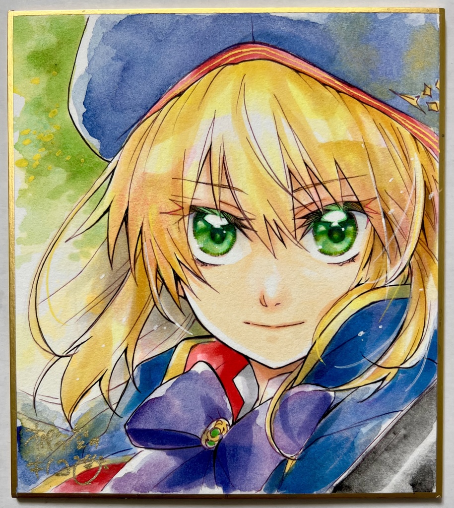 直筆原画小色紙_fgo キャスターアルトリア