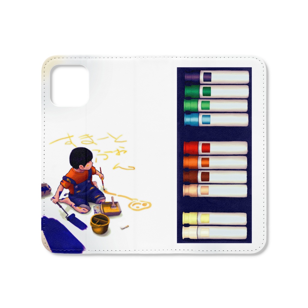 手帳型iPhoneケース えのぐ