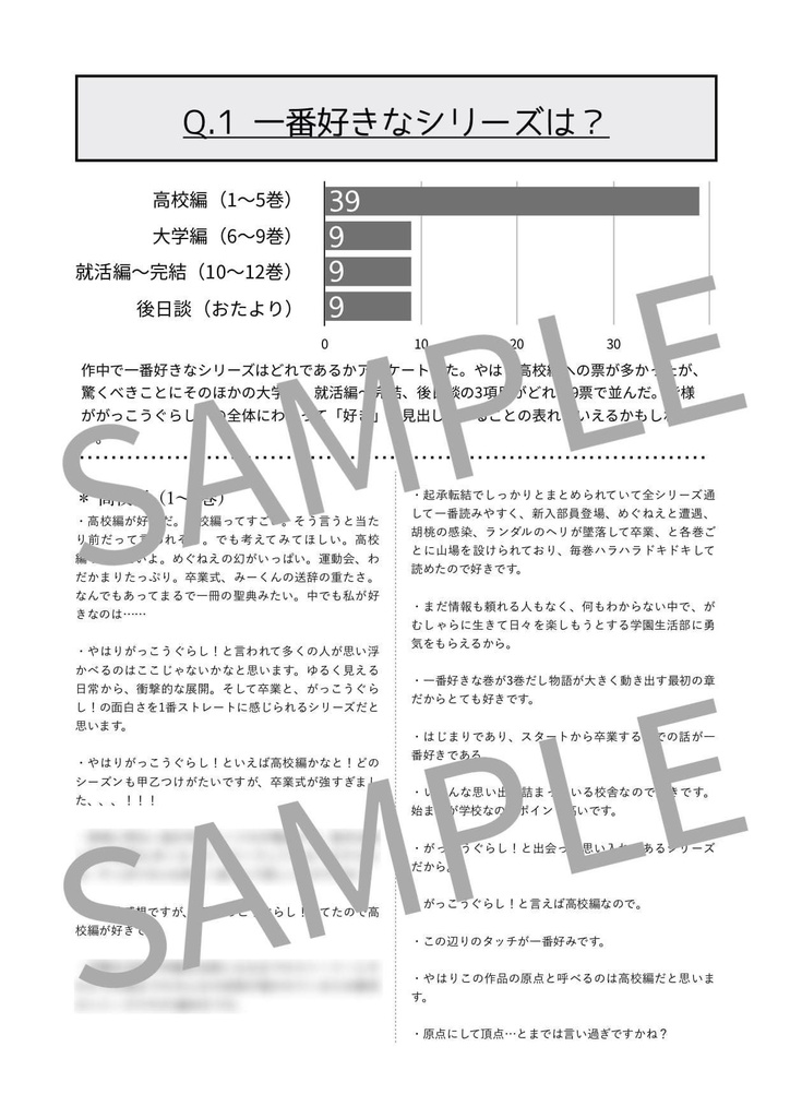 がっこうぐらし!アンケート本