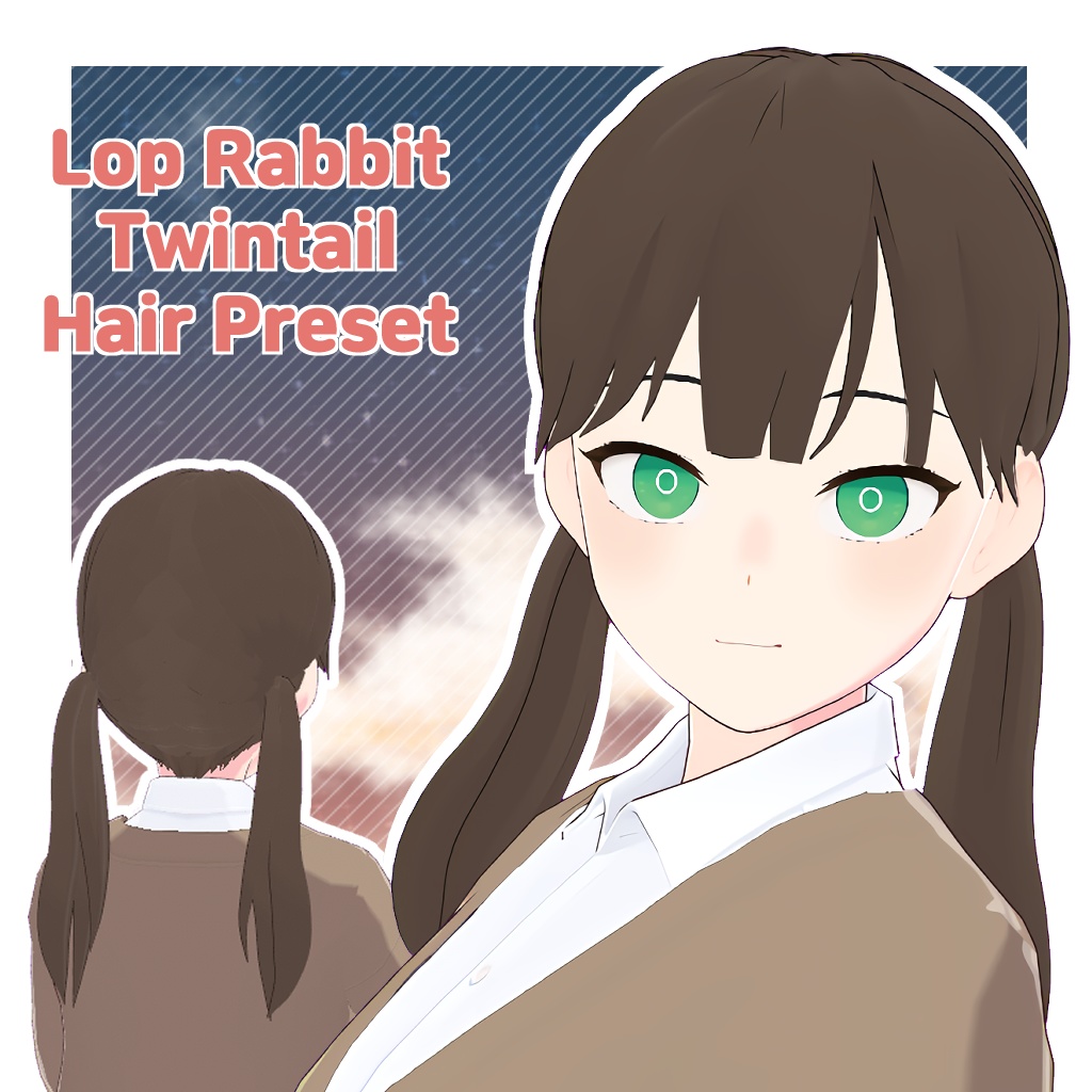 VROID] Lop Rabbit Twintail Hair Preset 垂れ耳ツインテール - Lemonye - BOOTH