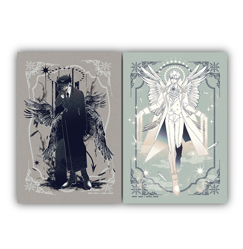 【よだつか】堕天使・天使モチーフクリア素材ポストカード　2種1セット
