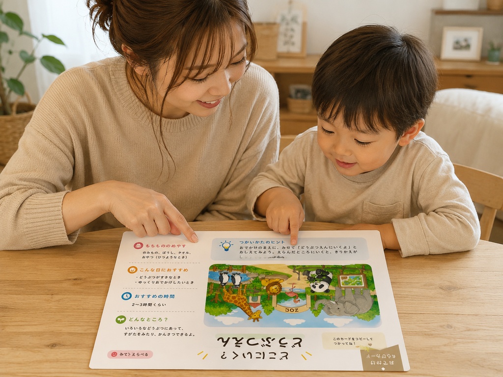 おでかけえらびカードPDF|親子で行き先を相談できる育児シート