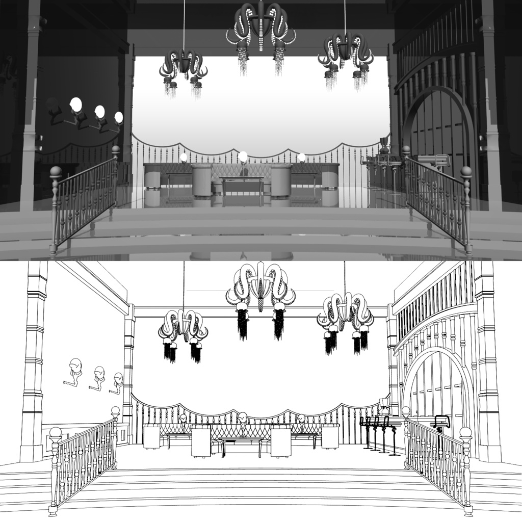 Twst モストロ ラウンジ クリスタ用３ｄ素材 でこぽんムキムキ Booth