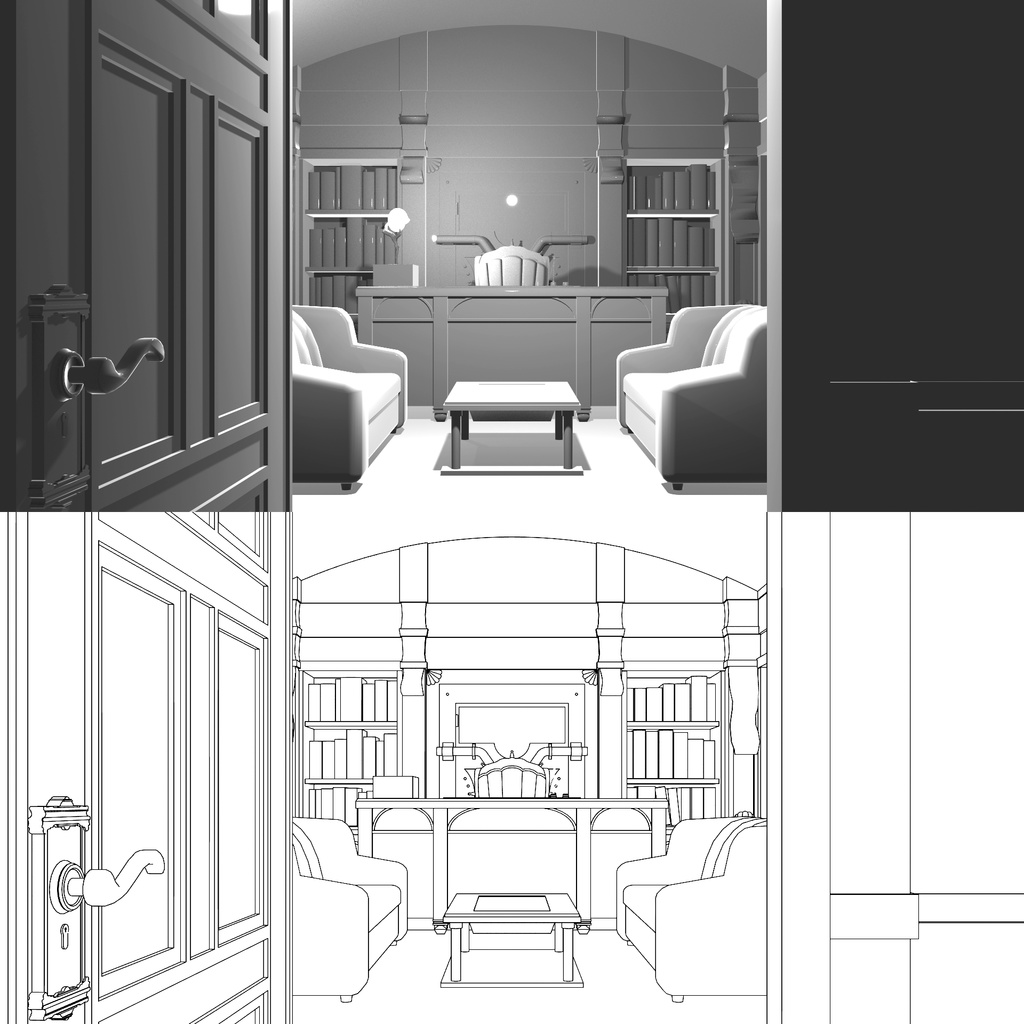 【twst】モストロ・ラウンジ VIPルーム【クリスタ用3D素材】