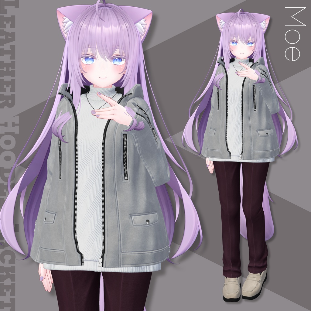 Leather Hooded Jacket【29アバターセミ対応】