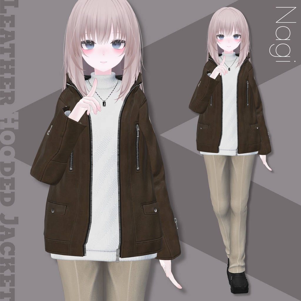 Leather Hooded Jacket【29アバターセミ対応】