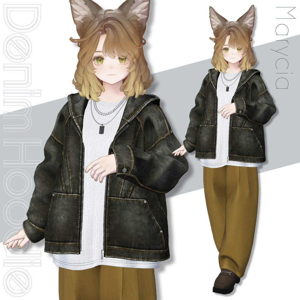 【SALE!】Denim Hoodie【25アバターセミ対応】