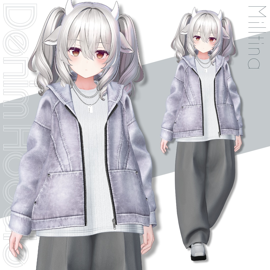 【SALE!】Denim Hoodie【25アバターセミ対応】