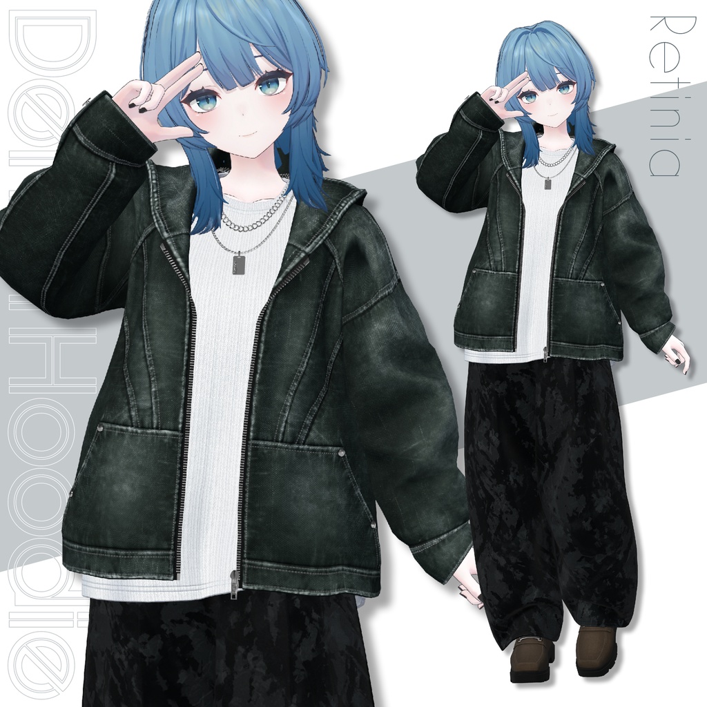 【SALE!】Denim Hoodie【25アバターセミ対応】