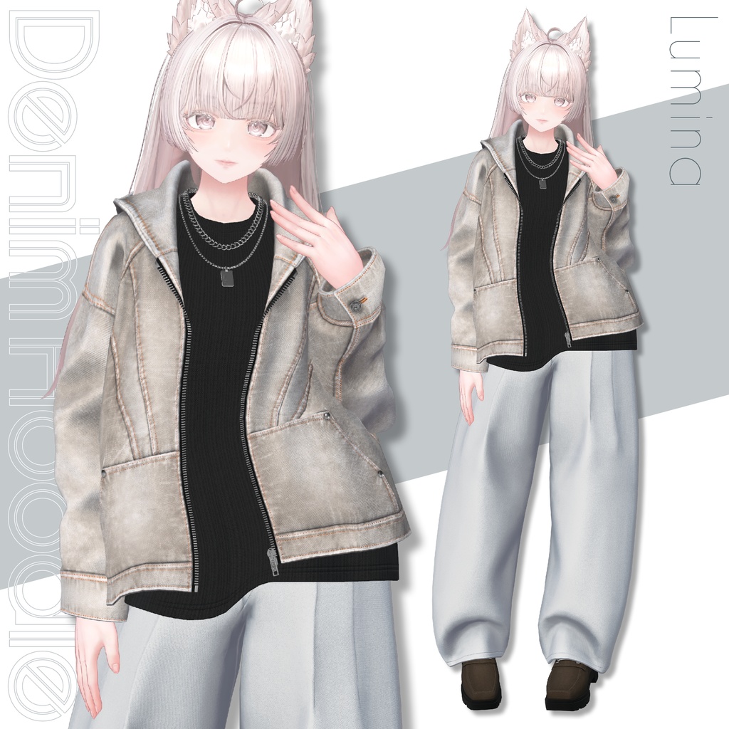 【SALE!】Denim Hoodie【25アバターセミ対応】