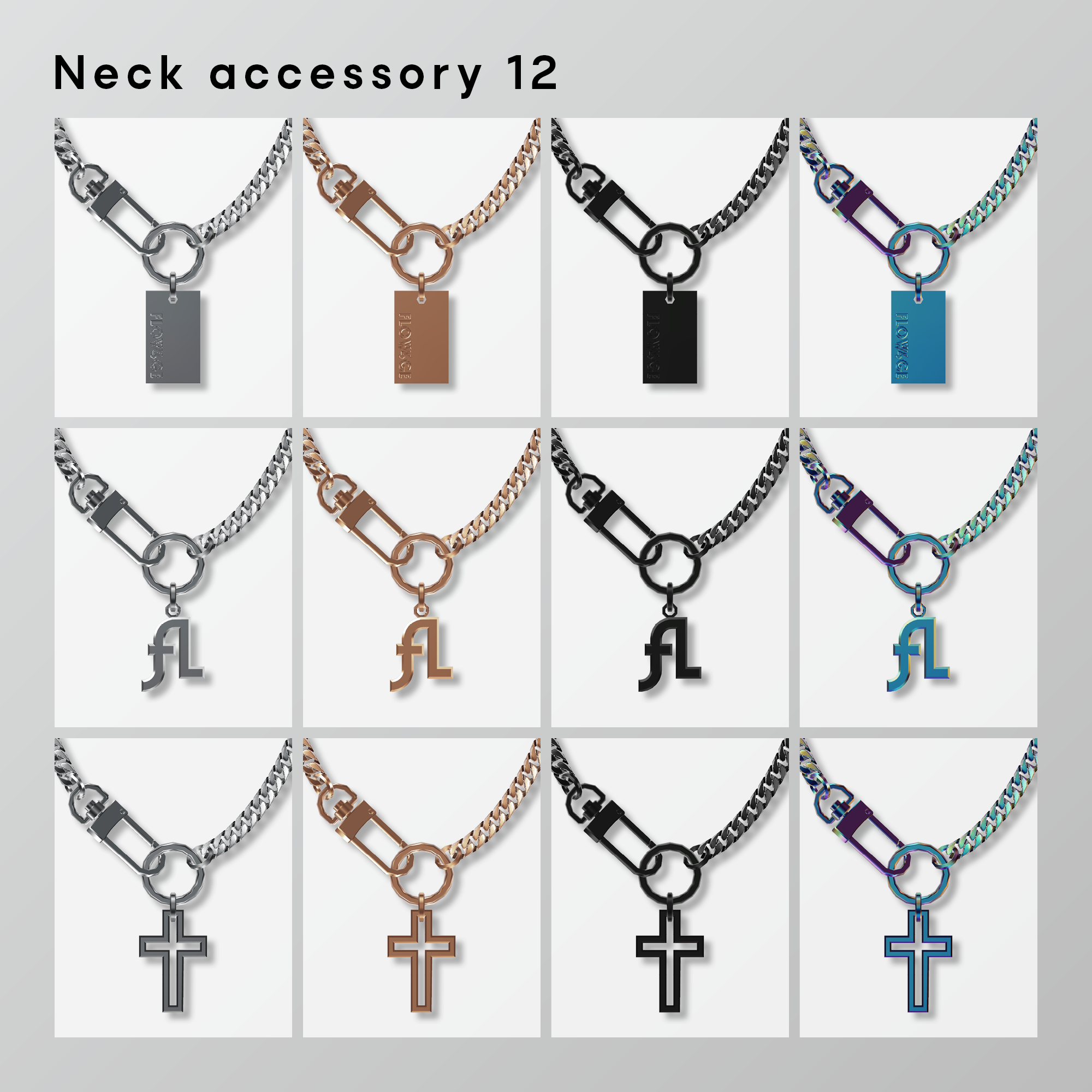 Vrchat Neck Rope Neck accessory 12【フォロワー15,000人記念/VRChat想定】 - flow4ge - BOOTH