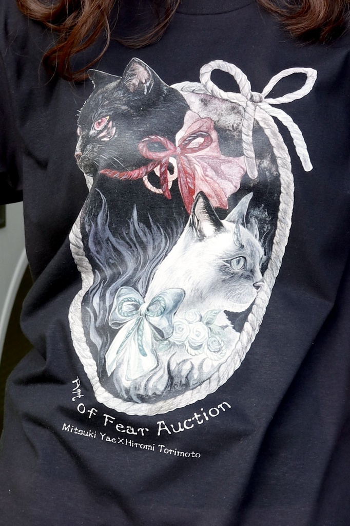 【怪談師×芸術家コラボ企画 競怖の美術展コラボグッズ】あやかし猫Tシャツ【即日発送】