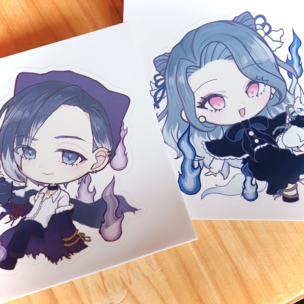 【怪談師×芸術家コラボ企画 競怖の美術展】ステッカー(10cm×10cm/黒猫ver.)