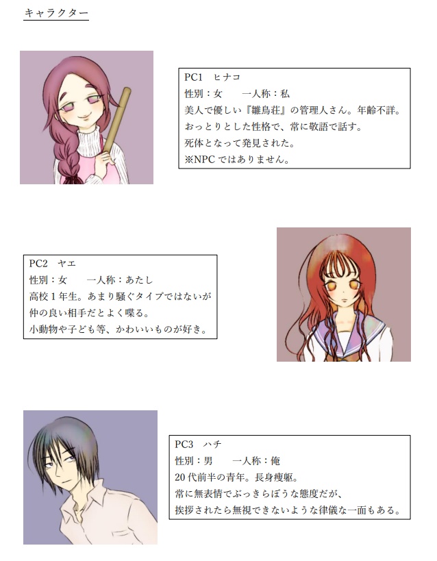 マーダーミステリー「雛鳥荘と黄昏の果て」