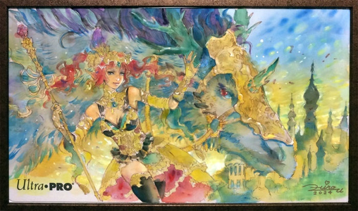 【プレイマットアート】蒼き竜と亡国の姫