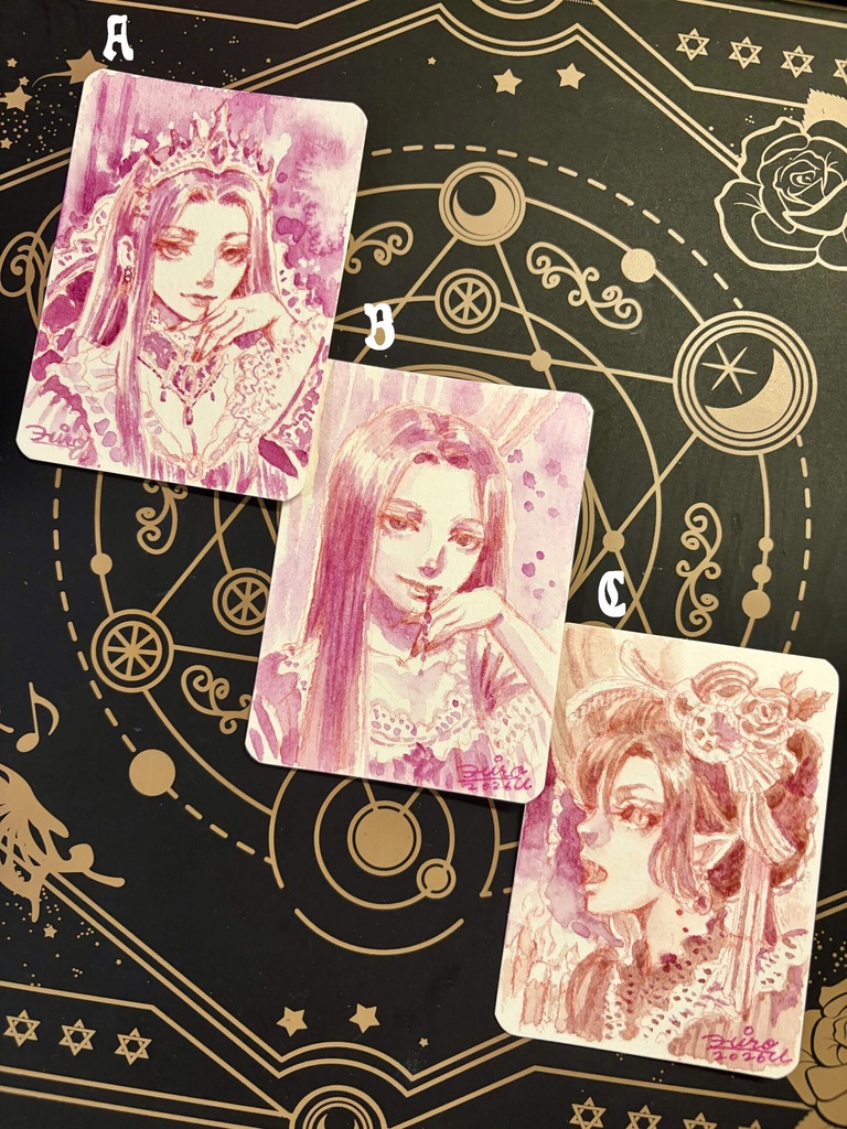 【ブランクカードスケッチ】蘇芳一色吸血鬼・オリジナル原画