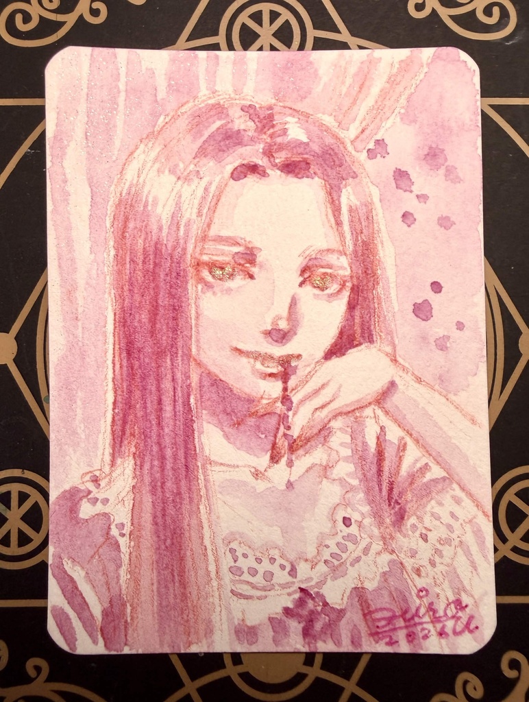 【ブランクカードスケッチ】蘇芳一色吸血鬼・オリジナル原画