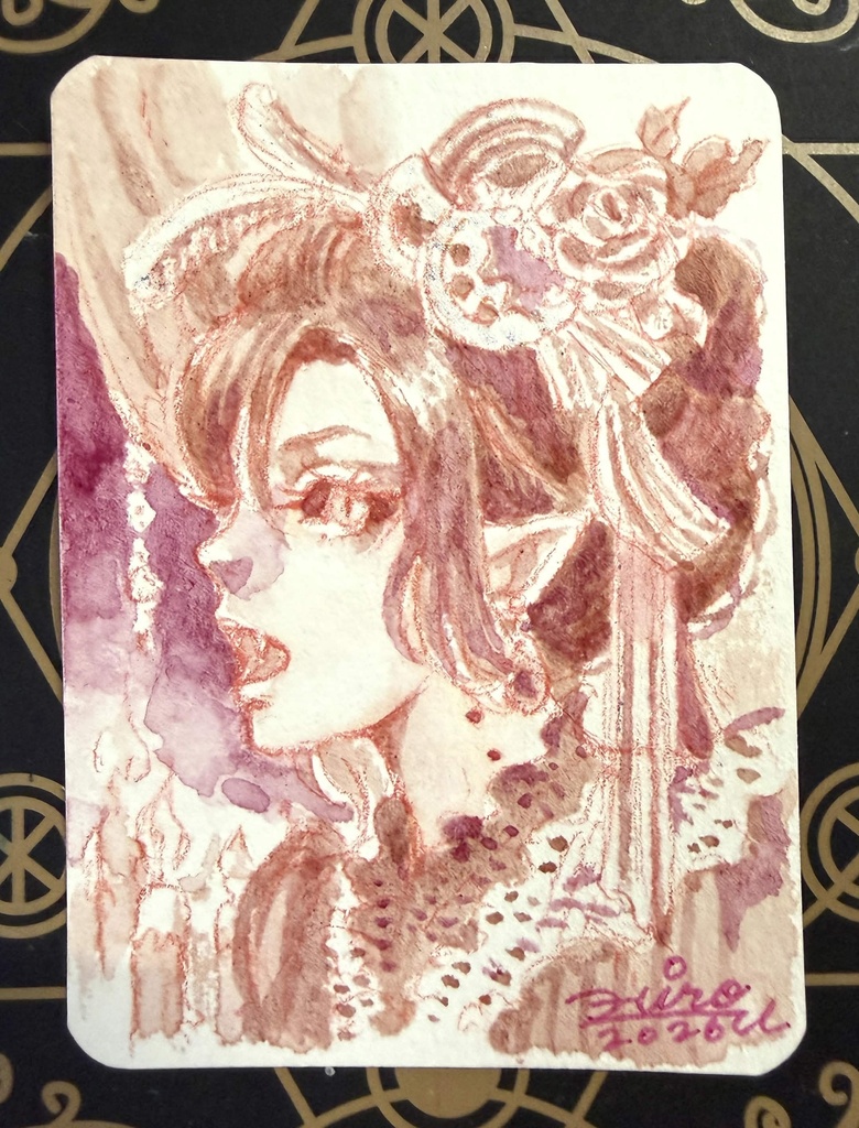 【ブランクカードスケッチ】蘇芳一色吸血鬼・オリジナル原画