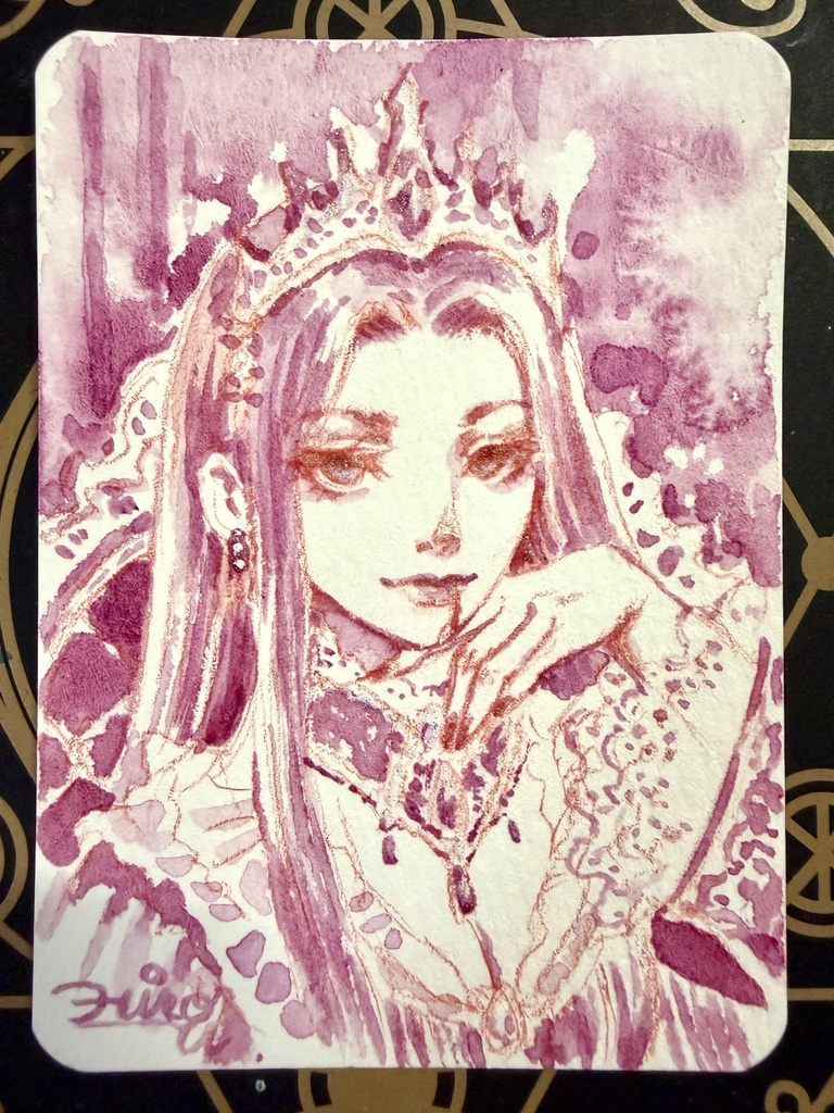 【ブランクカードスケッチ】蘇芳一色吸血鬼・オリジナル原画