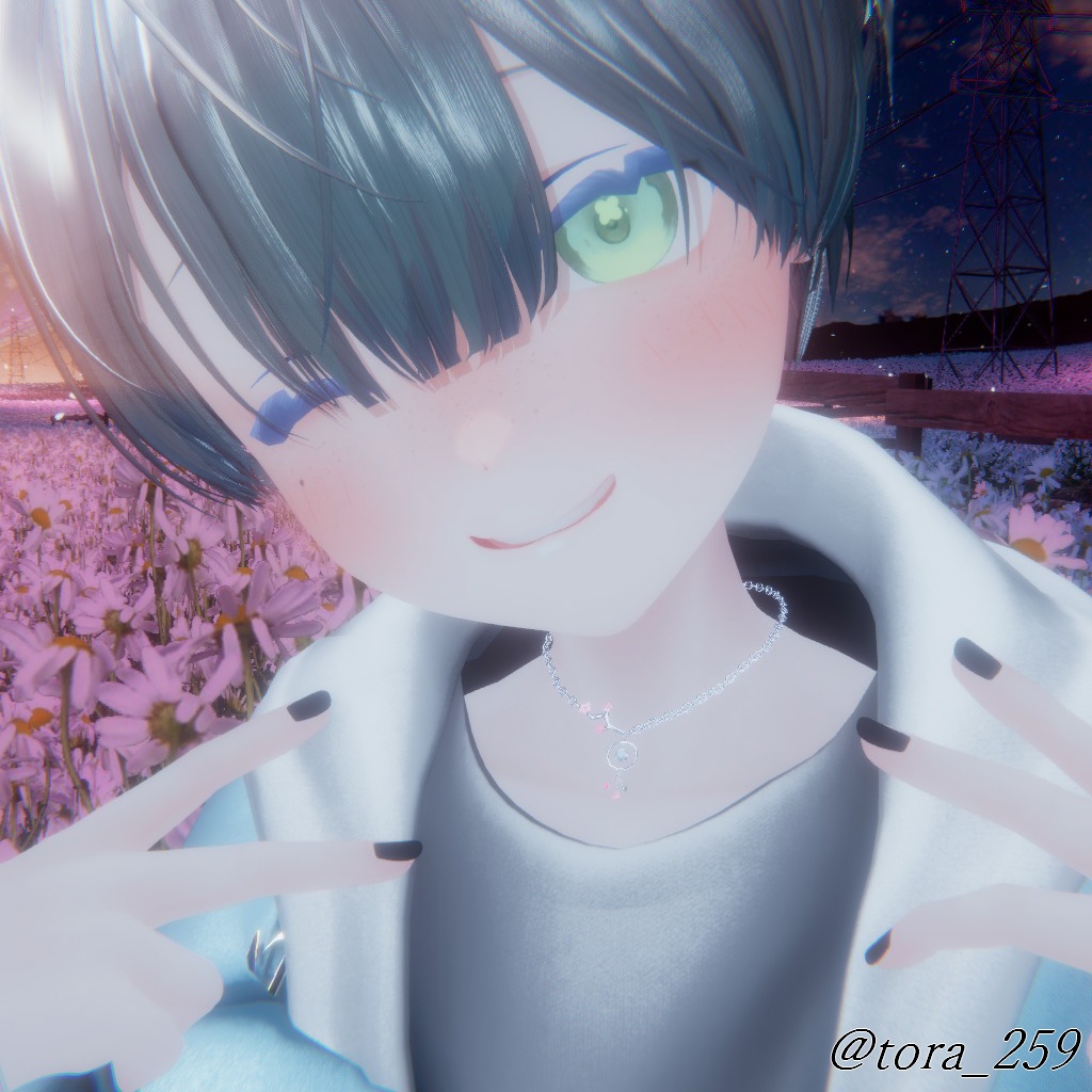 3Dモデル ネックレス 「神楽 - 桜舞」