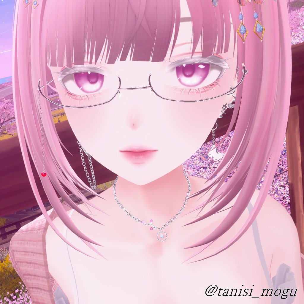 3Dモデル ネックレス 「神楽 - 桜舞」