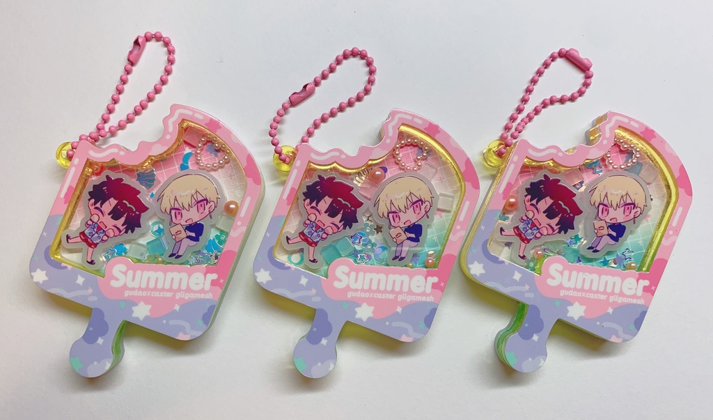 シャカアクリルキーホルダー 展示中】ぐだおとキャスギルのSUMMERシャカシャカアクリル