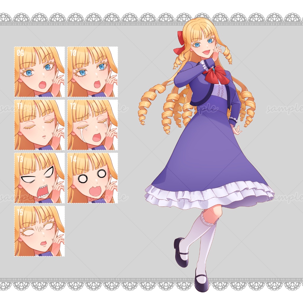 【立ち絵素材】vol.3_縦ロールの女性(学生服)