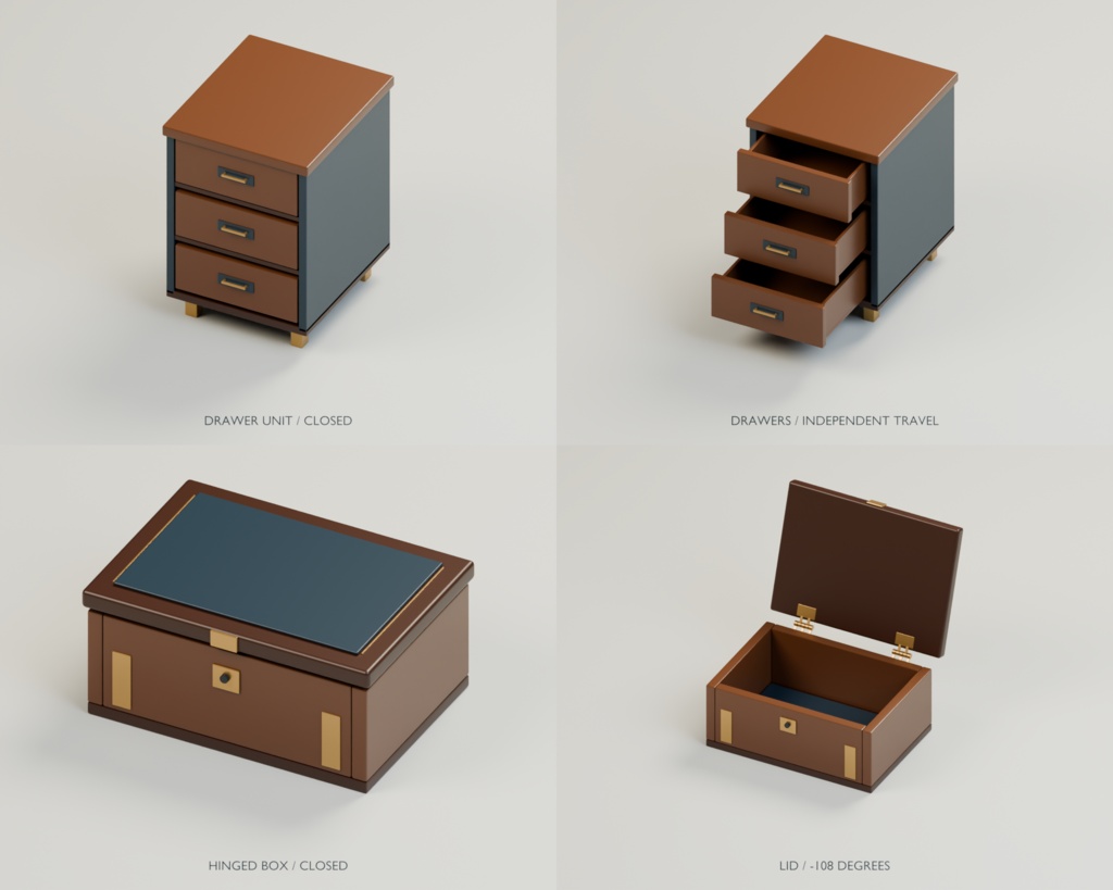 Investigation Desk|書斎・小物14点セット【Unity / FBX / Blender】
