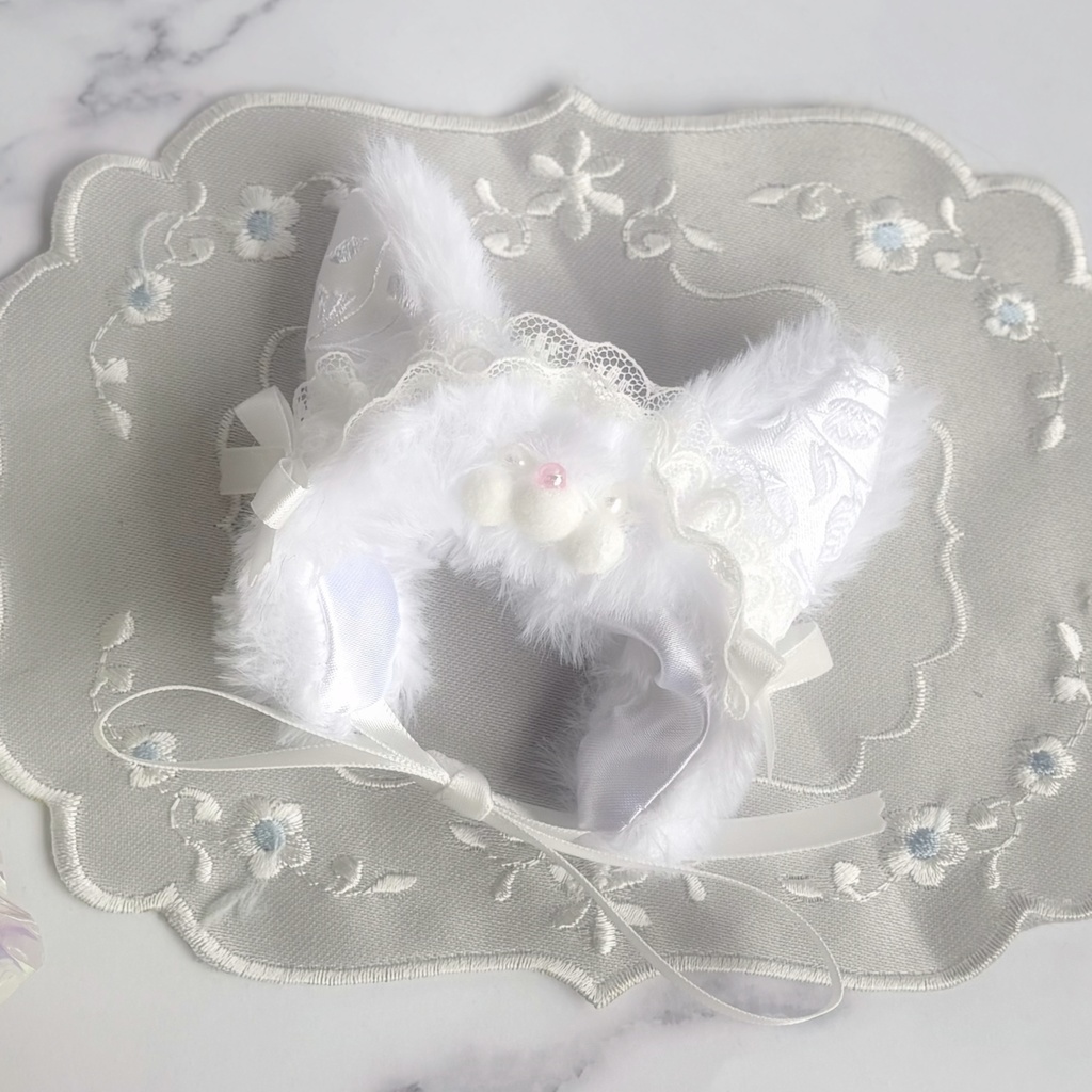 きつねちゃんヘッドドレス(オールホワイト)