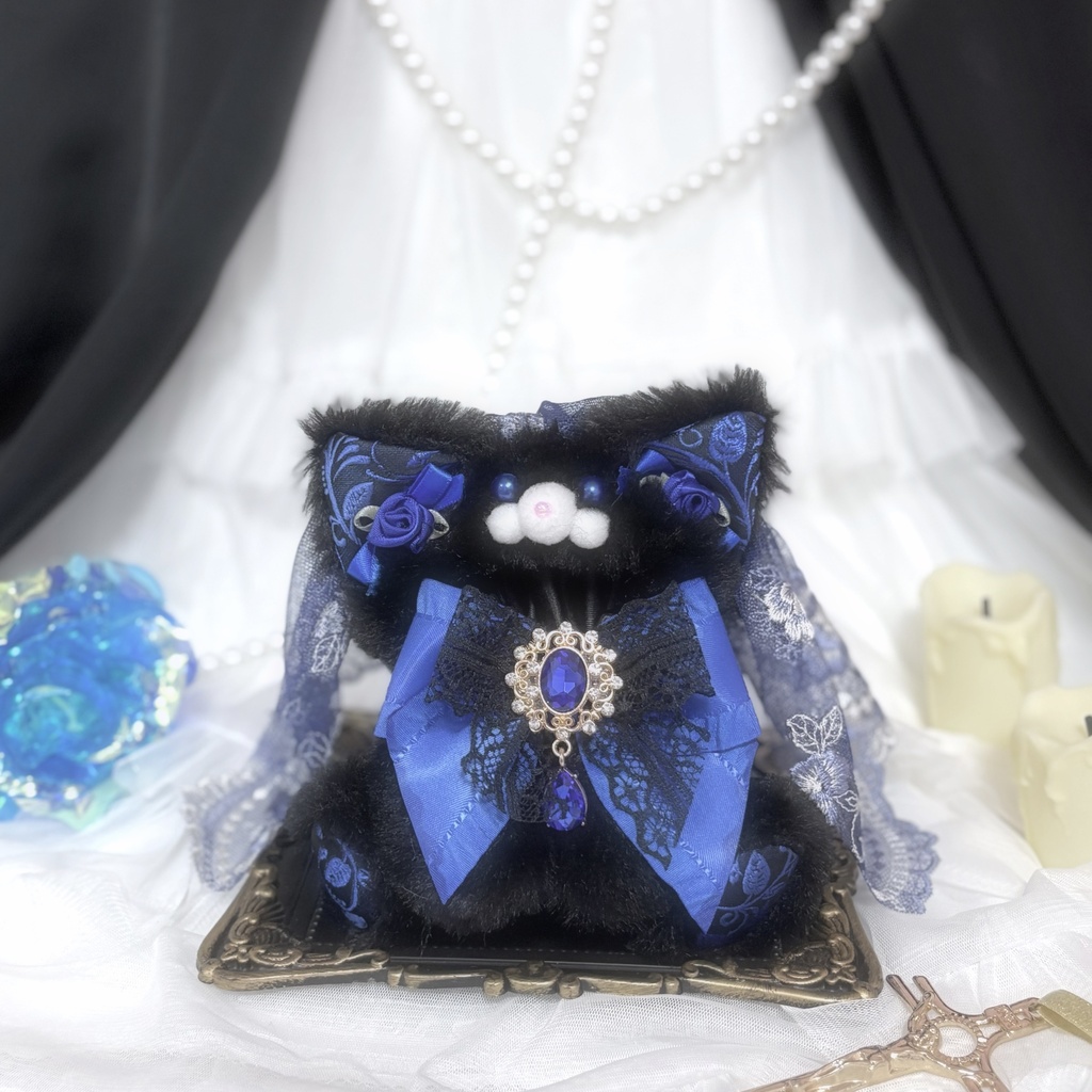 Sサイズ 花嫁ねこちゃん(祝福の青薔薇)