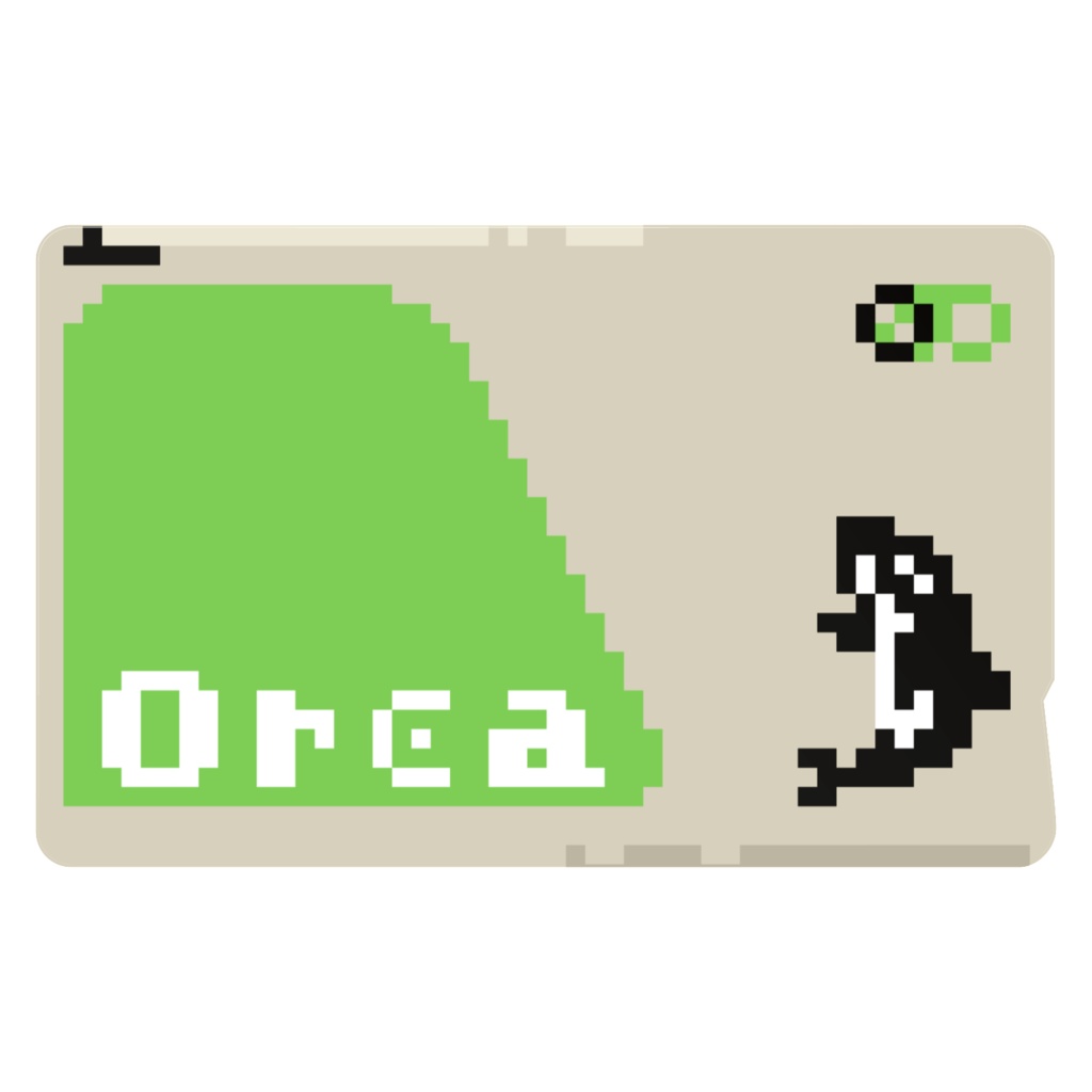 ドット絵 Orca(シャチ) ICカードステッカー