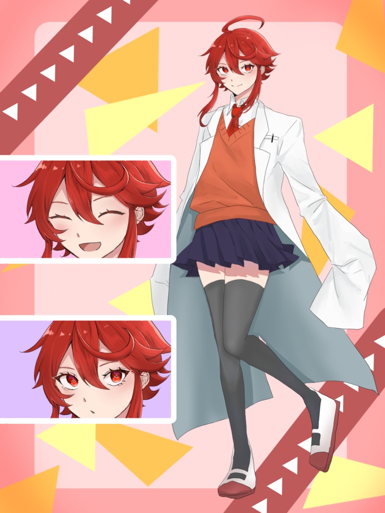 TRPG用立ち絵（白衣制服女子）