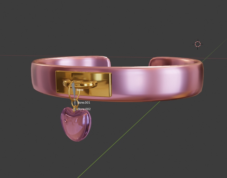 【無料】ハートが付いたバングル【自分でいろいろ設定できる人向け】