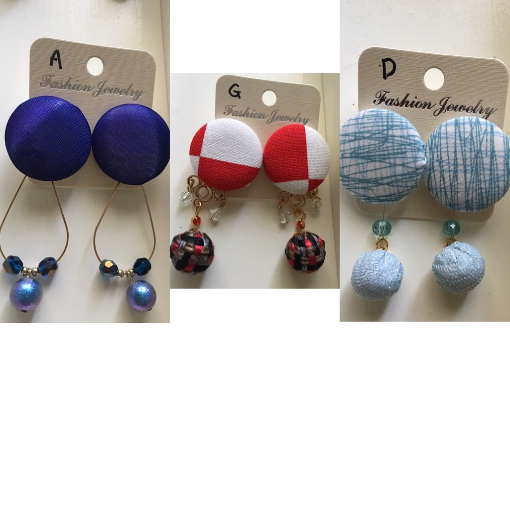 くるみボタンピアス