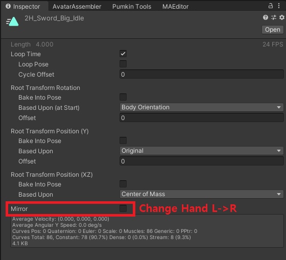 【無料/VRC】モーション / 立ちポーズ (Sword on shoulder)