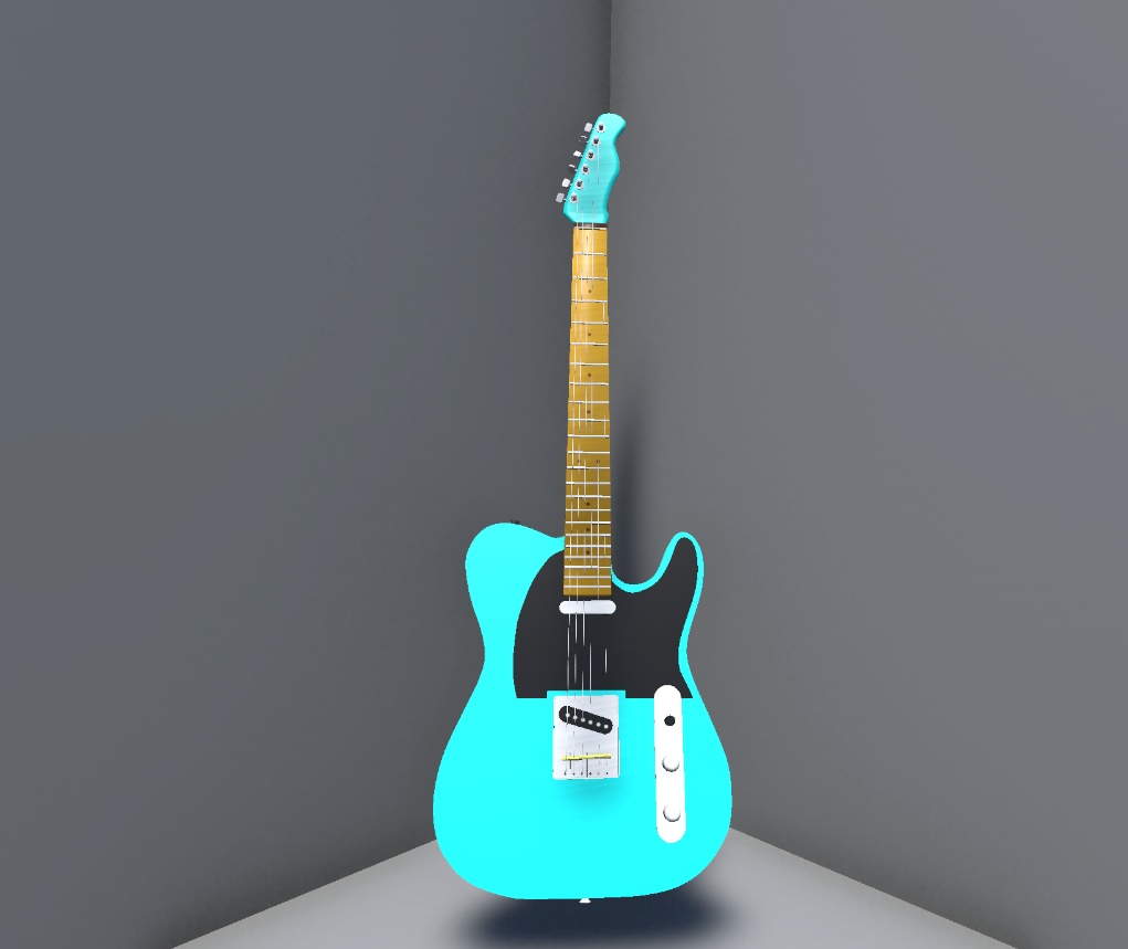 空色テレキャスター・3Dモデル・エレキギター