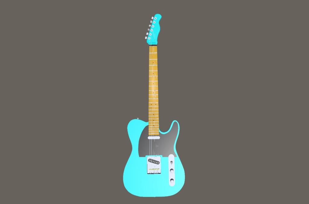 空色テレキャスター・3Dモデル・エレキギター