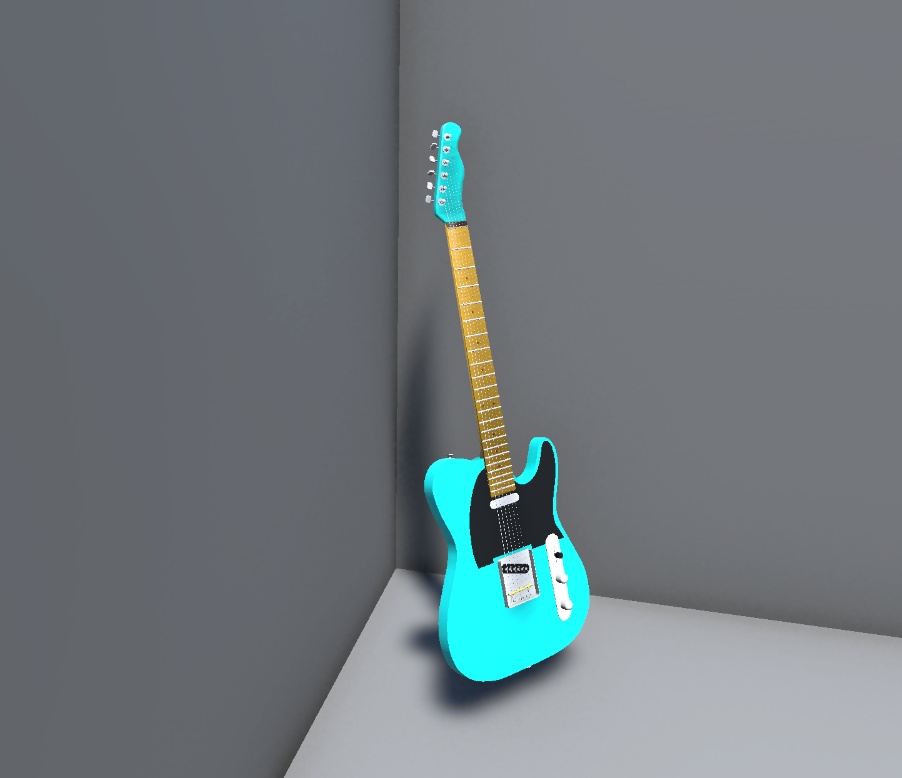 空色テレキャスター・3Dモデル・エレキギター