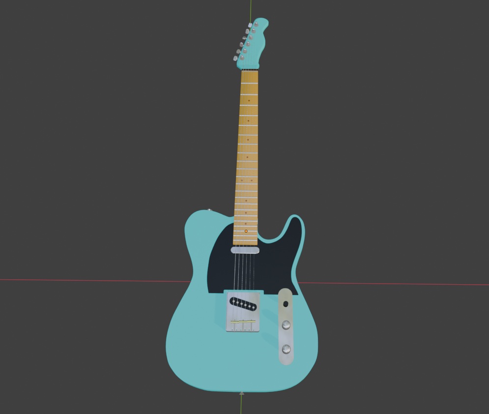 空色テレキャスター・3Dモデル・エレキギター