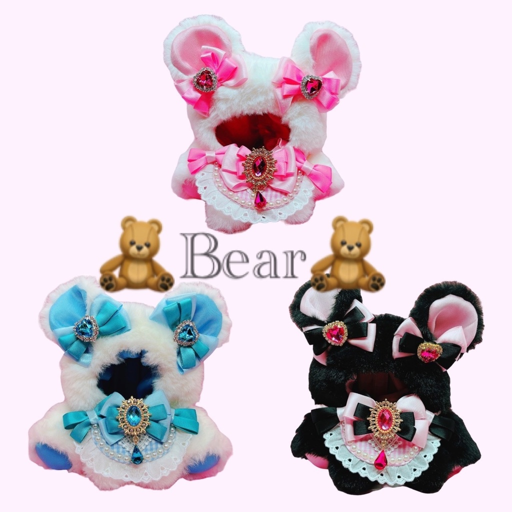 🧸ふわふわキュートなおすわりきぐるみ【おててロングver.くま】🧸/フォゼ・10~12cmぬい対応