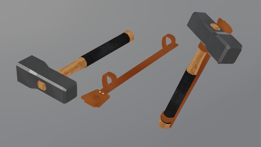 【22' 7/15更新】クリエイトハンマー【VRchat向け3Dモデル】